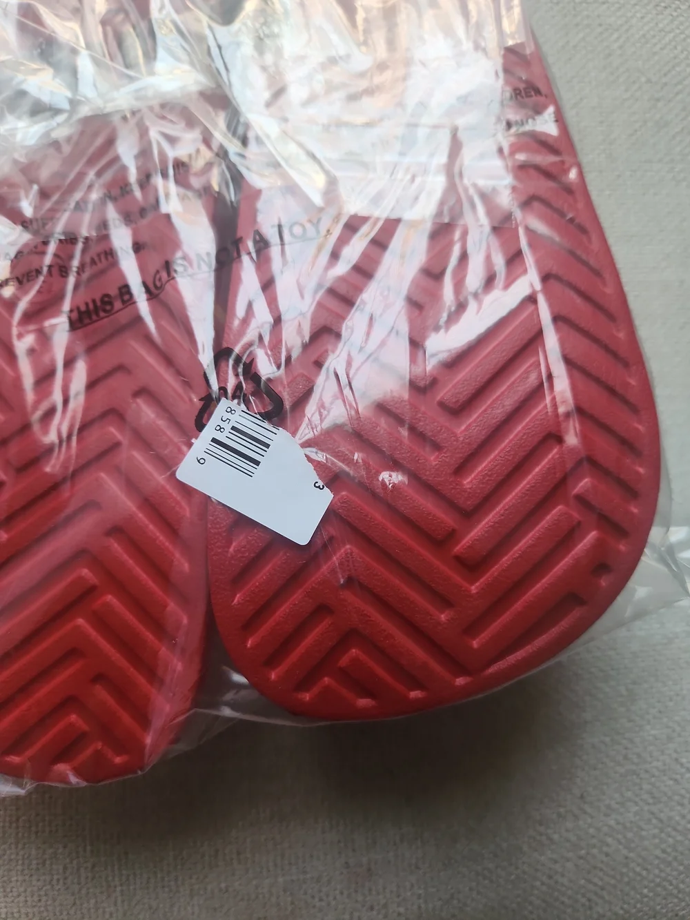 Kids Red 'Spain' Slide Sandals with Flag Detail size13-1